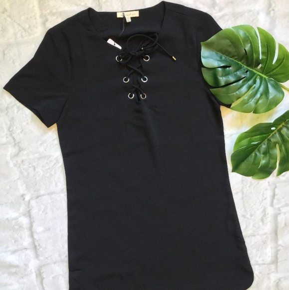 LAST ONE❗CURRENT AIR Anthro Black Tunic Mini Dress - Picture 3 of 6